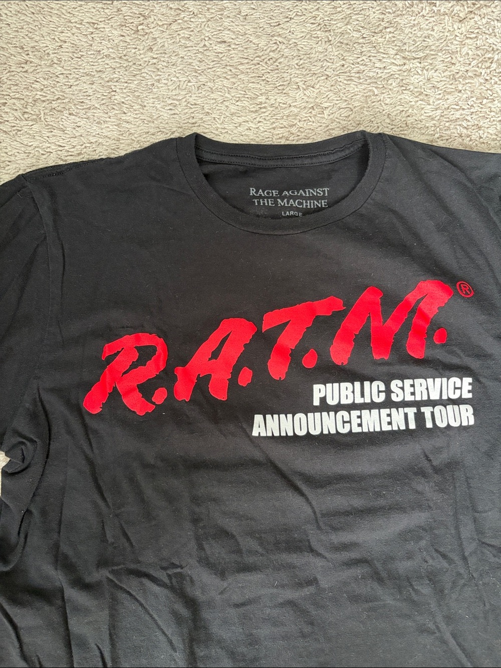 Rage Against The Machine Black Graphic Tour T-Shirt